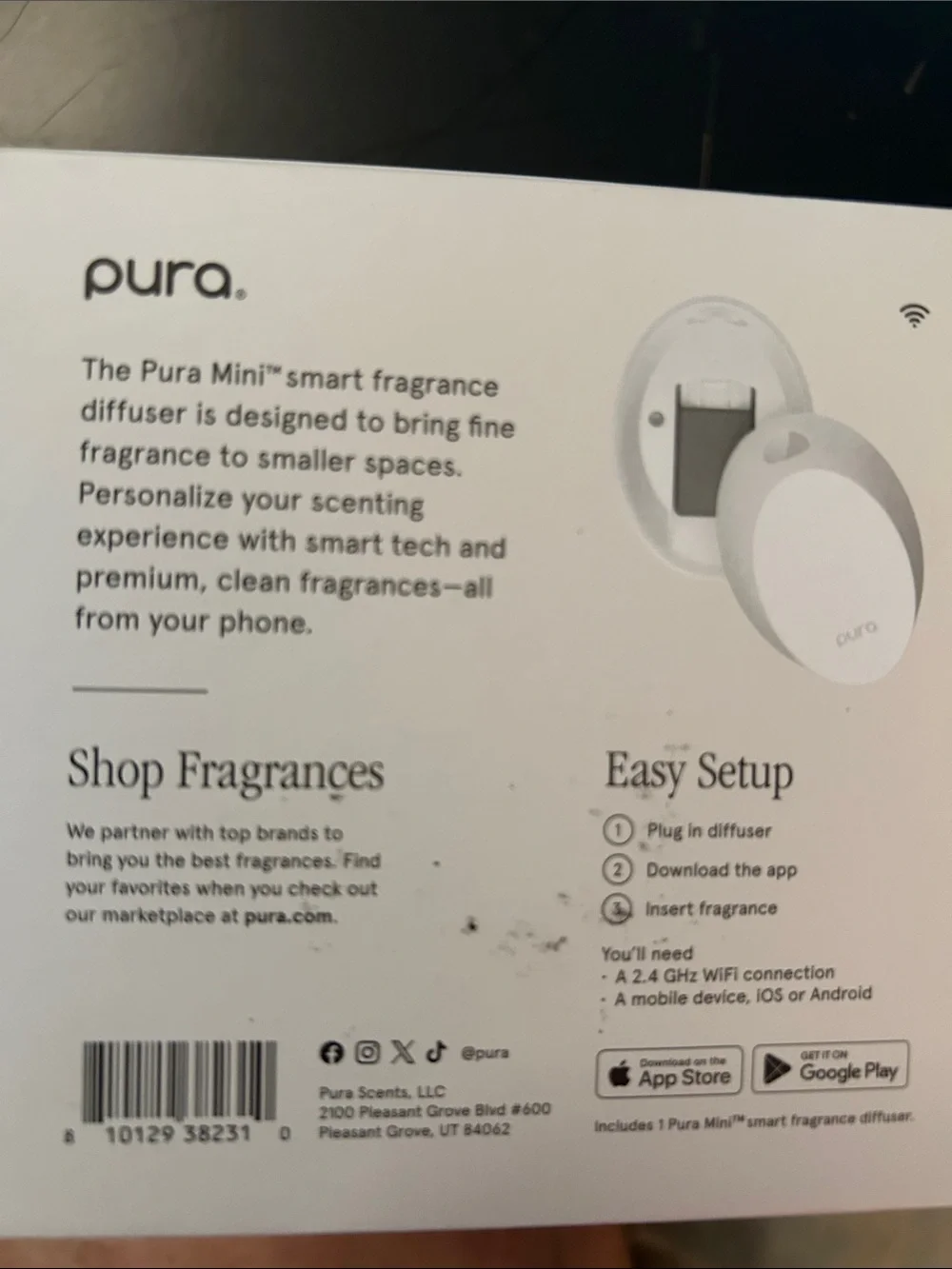 pura Smart Fragrance Diffuser - White